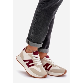 Női sportcipő bézs-kék platformon 1