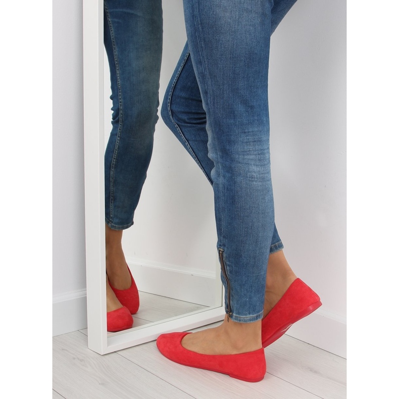 Női balerina puha piros piros 2