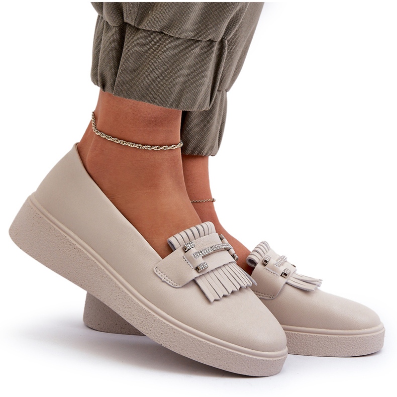 S.Barski Könnyű női bőrfajok a bézs platformon S. Barski LR590 rojtokkal 6 S.Barski Könnyű női bőrfajok a bézs platformon S. Barski LR590 rojtokkal 6