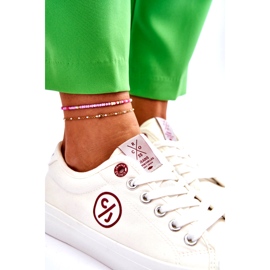 Női Cross Jeans Fabric tornacipő LL2R4043 fehér 4