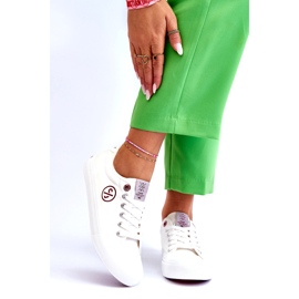 Női Cross Jeans Fabric tornacipő LL2R4043 fehér 3