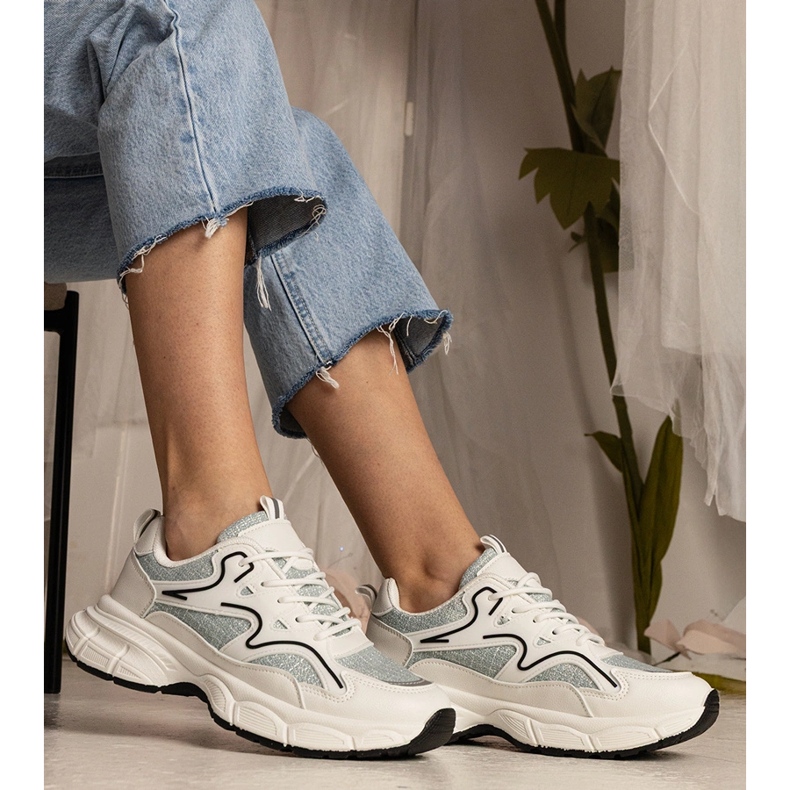 Fehér és zöld női sport cipők 2