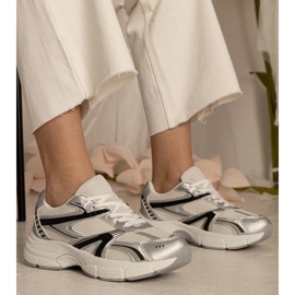 Ezüst cipők női sport csillogással 1