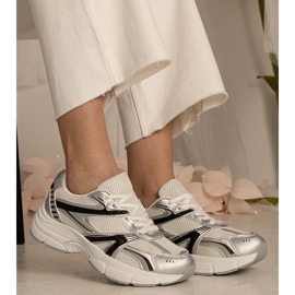 Ezüst cipők női sport csillogással 2