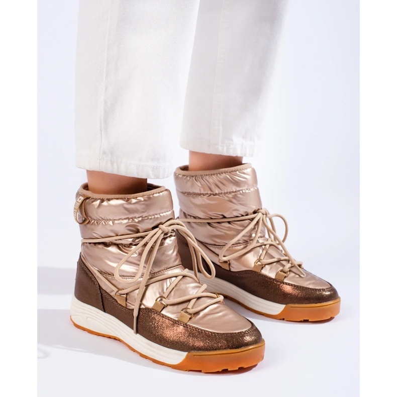 Rövid aranyszínű hócsizma Big Star KK274276 barna 1