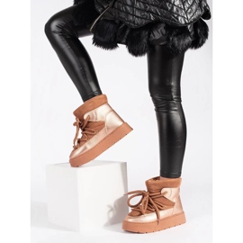 Női barna fűzős hócsizma vastag talppal 2 Női barna fűzős hócsizma vastag talppal 2