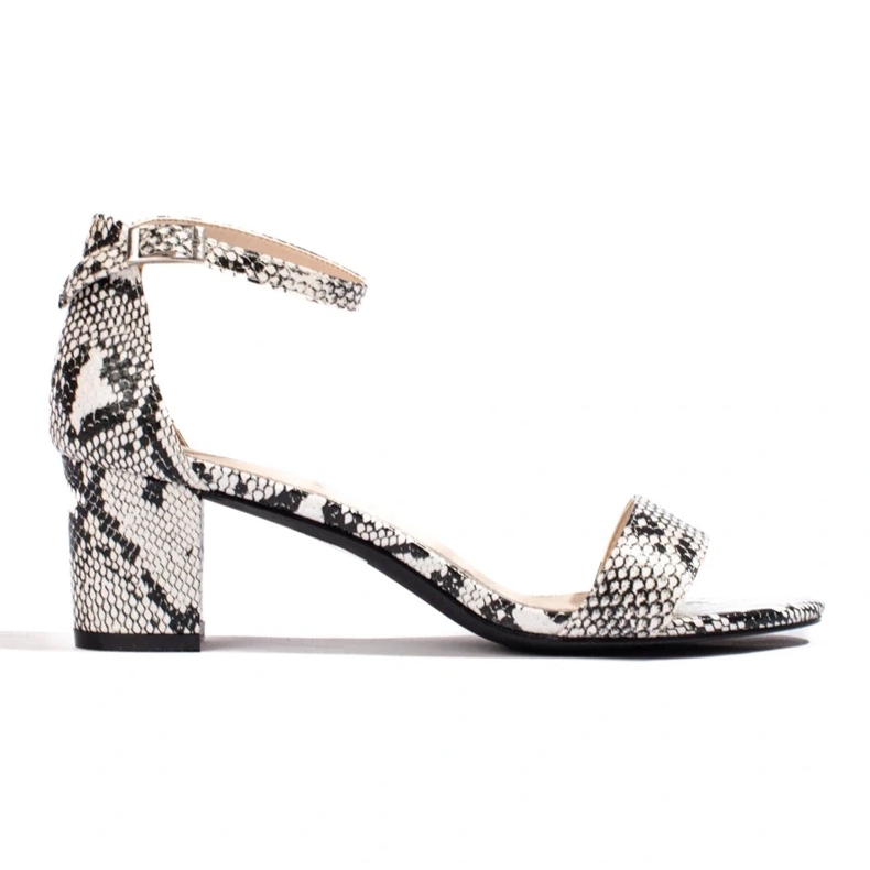 Goodin Snake Print Heel Sandals fehér 1