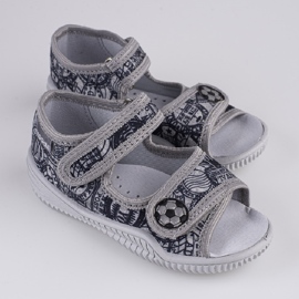 Fiú papucs Viggami Jaś bélyegek szürke 2