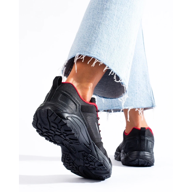 DK női trekking cipő, fekete és piros 1