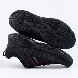 Férfi trekking cipő vastag talpon DK fekete-piros 1