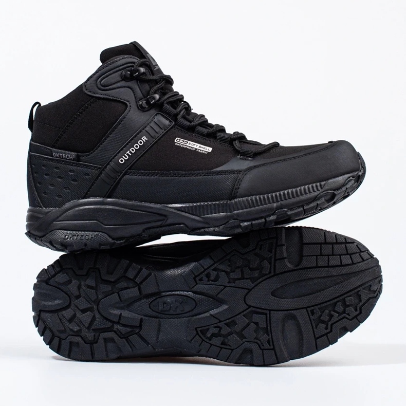 DK fűzős férfi trekking cipő magas felsőrésszel fekete 2