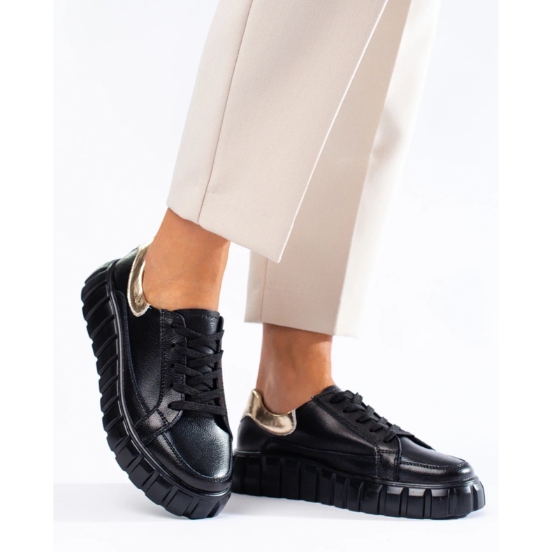 Női platform tornacipő fekete 2