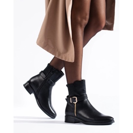 Női lapos bokacsizma fekete 1