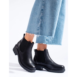 Eco-bőr női Chelsea csizma fekete 1