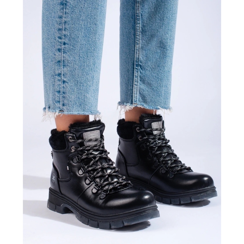 Fekete ekobőr shelovet túrabakancs 2