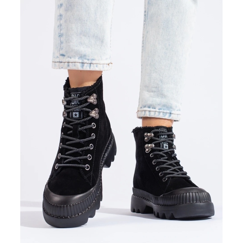 Fekete túrabakancs a Big Star KK274522 platformon 2