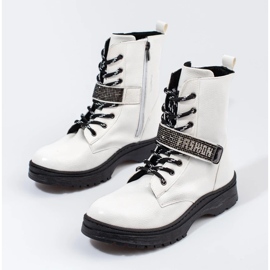 W. Potocki Potocki lány csizma kristályokkal fehér 2