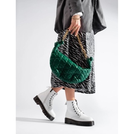 Női fehér fűzős csizma Big Star KK274536 2