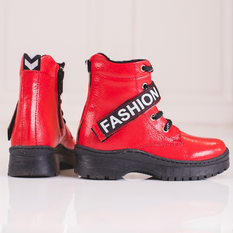 W. Potocki Lánycsizma Potocki divat piros 2