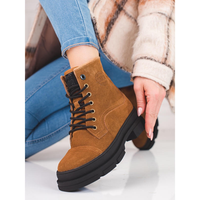 Bőr női cipő Big Star KK274524 barna 2