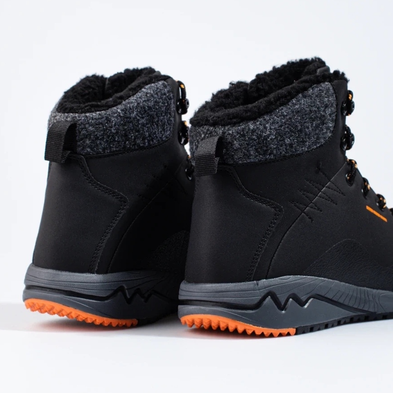 Meleg magas trekking cipő férfiaknak Dk fekete 2
