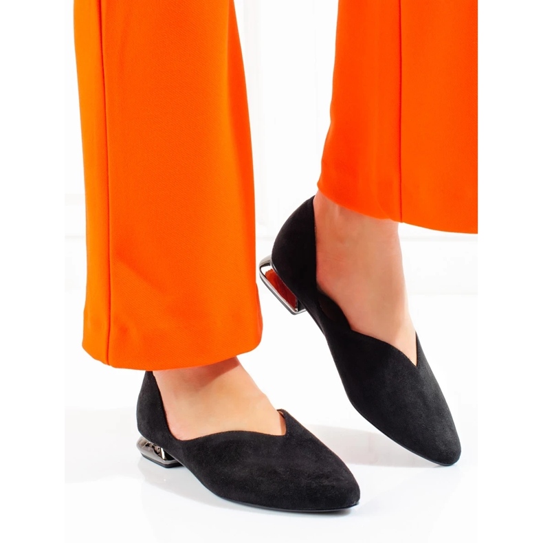 W. Potocki Női velúr balerina Potocki fekete 2