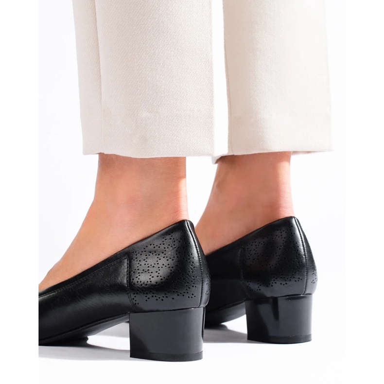 W. Potocki Női alacsony sarkú pumpák Potocki fekete 1