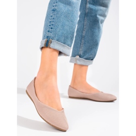 Vinceza női textil balerinák bézs 2