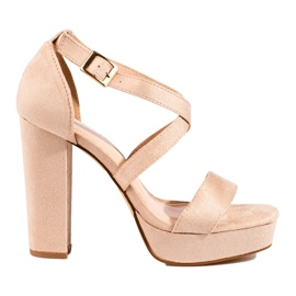 Shelovet bézs magas sarkú szandál 1