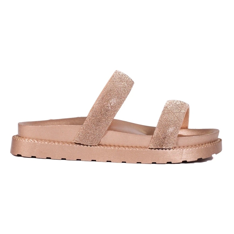 Női arany papucs vastag talpon Shelovet aranysárga 2