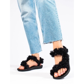 Női fekete illatú Shelovet tépőzáras szandál 1