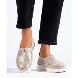 Shelovet arany bőr áttört cipő aranysárga 2