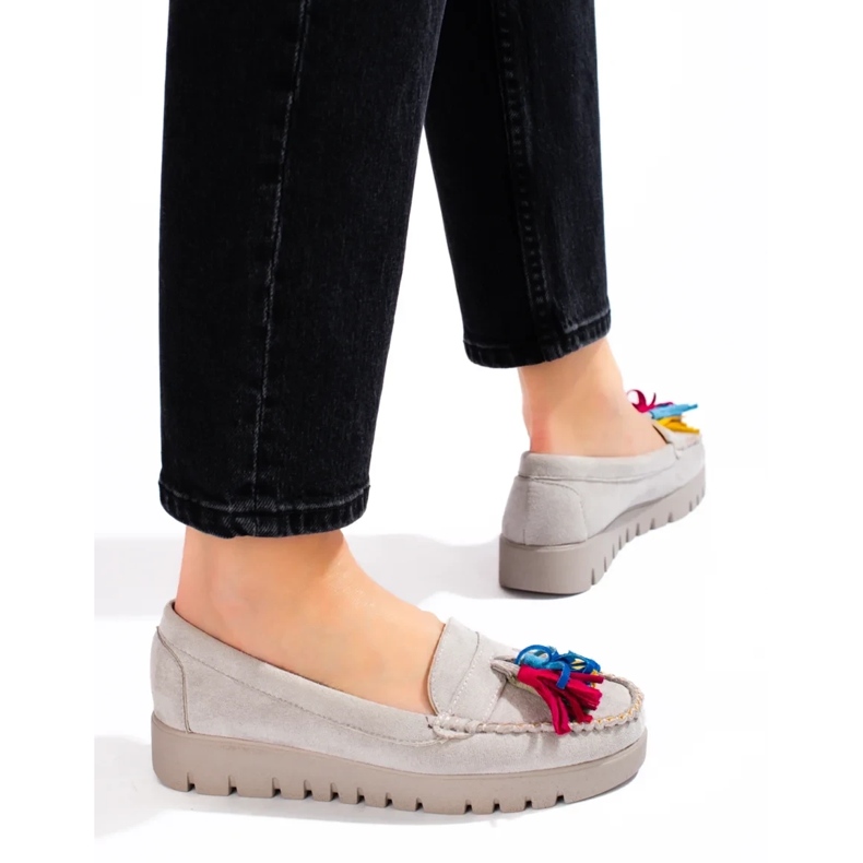 W. Potocki Potocki szürke velúr boho naplopók rojtokkal 1