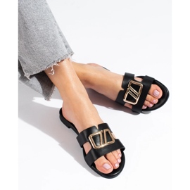 Elegáns női fekete Shelovet papucs 2