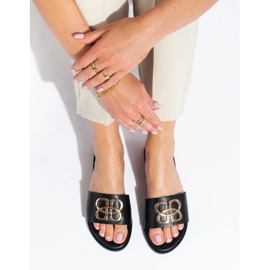 Klasszikus női fekete Shelovet papucs 2