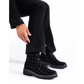 Női Shelovet Kockás női munkások fekete 2