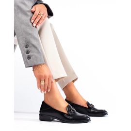 Fekete női lordok Shelovet ökológiai bőrből 2