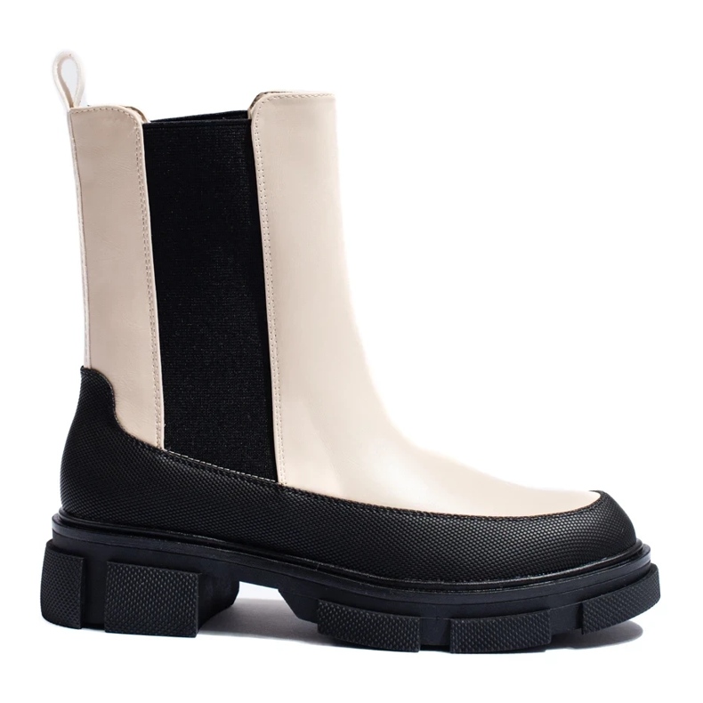 Goodin Bézs színű női Chelsea magas csizma a Shelovet márkától 2