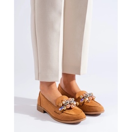 Shelovet női teve urak kristályokkal barna 1