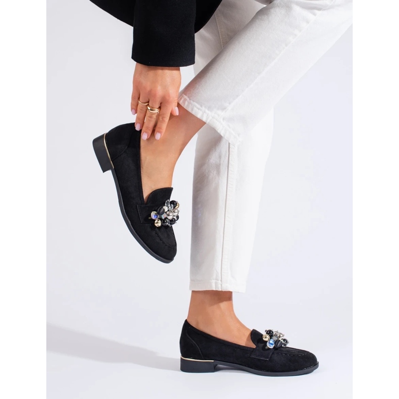 Fekete női urak Shelovet kristályokkal 2