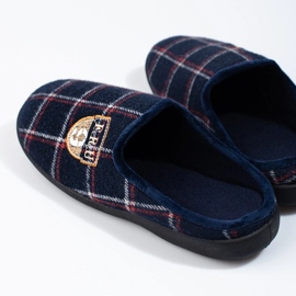 Shelovet férfi sötétkék kockás papucs 1