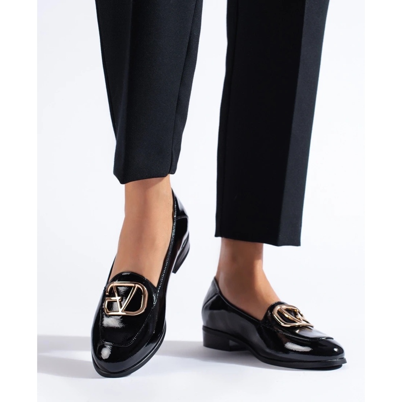 W. Potocki Női fekete lakkcipő Potocki 1