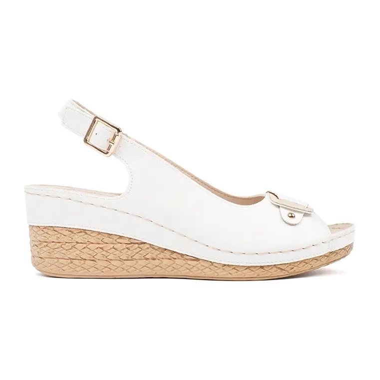 Fehér espadrille alacsony ékszandál 2