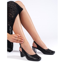 Sergio Leone Női áttört fekete pumpák 1