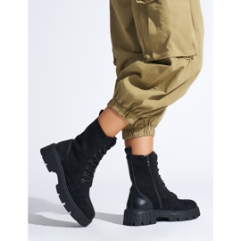 Fekete női fűzős munkáscsizma 1