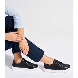 Sergio Leone áttört fekete bőr tornacipő 1