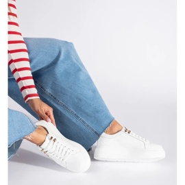 Bőr fehér platform tornacipő 1