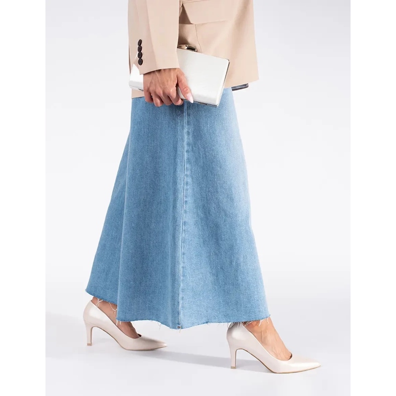 Klasszikus, elegáns gyöngy tűsarkú pumpák bézs 2