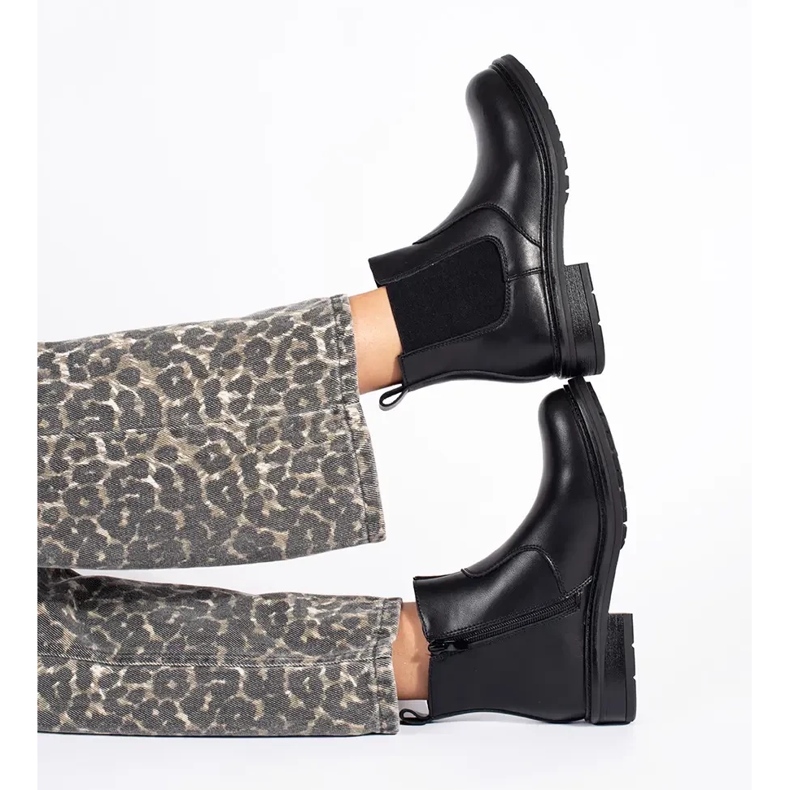 Fekete női Chelsea csizma természetes bőrből, Sergio Leone-tól 2