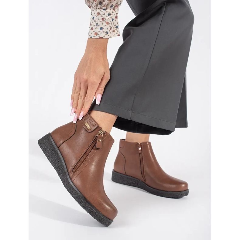 Barna bőr kényelmes szigetelt csizma Sergio Leone-tól 1